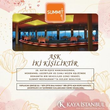 Kaya İstanbul Hotel Sevgililer Günü Yemeği 2023 Kaya İstanbul Hotel Sevgililer Günü Yemeği 2023