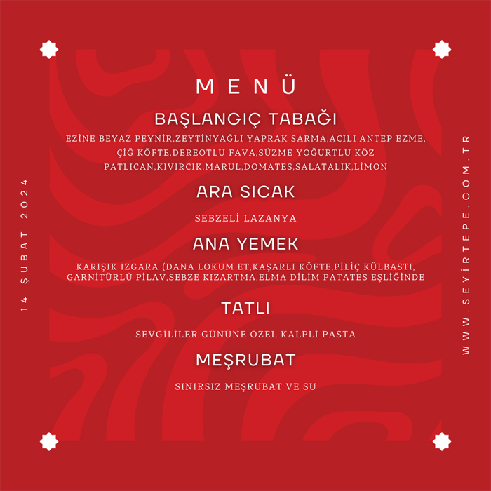 Izmir Seyirtepe Restoran Sevgililer Günü 